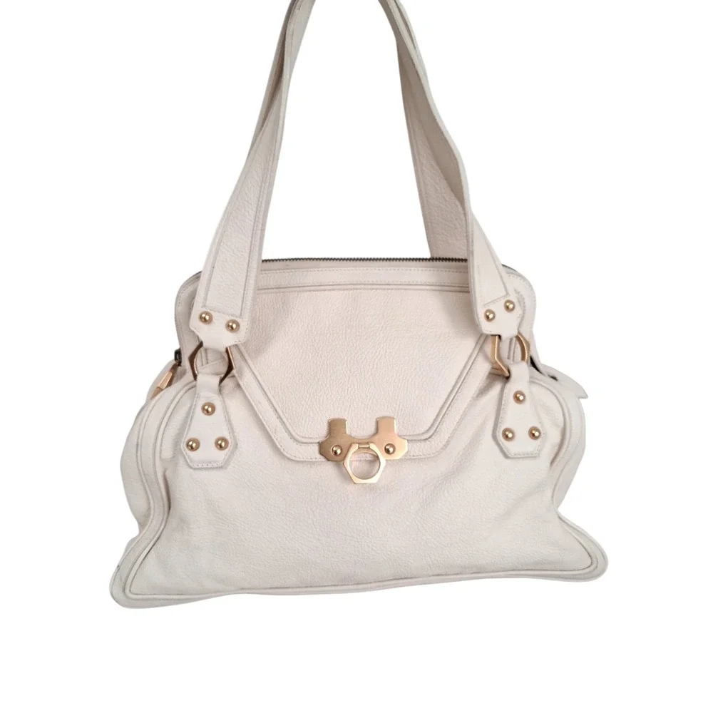 Rare Vintage Y2k Zac Poshen Pebbled Leather Zip Satchel Handbag 07 Italy Runaway